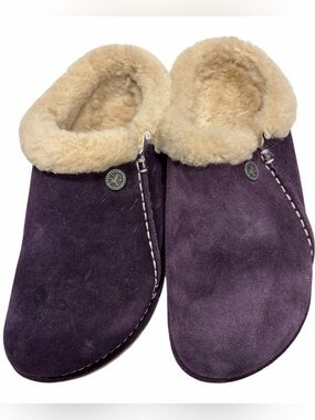 Birkenstock Zermatt Suede Leather Original Purple Footbed - Size 36 5 5.Read Lef